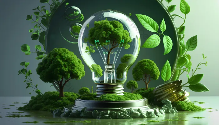 Conceito de energia sustentável com natureza